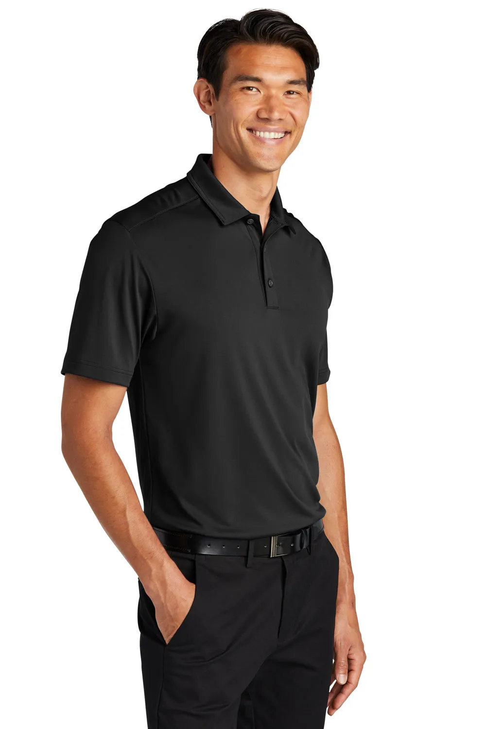 Port Authority Mens C-Free Performance Moisture Wicking Short Sleeve Polo Shirt - Deep Black