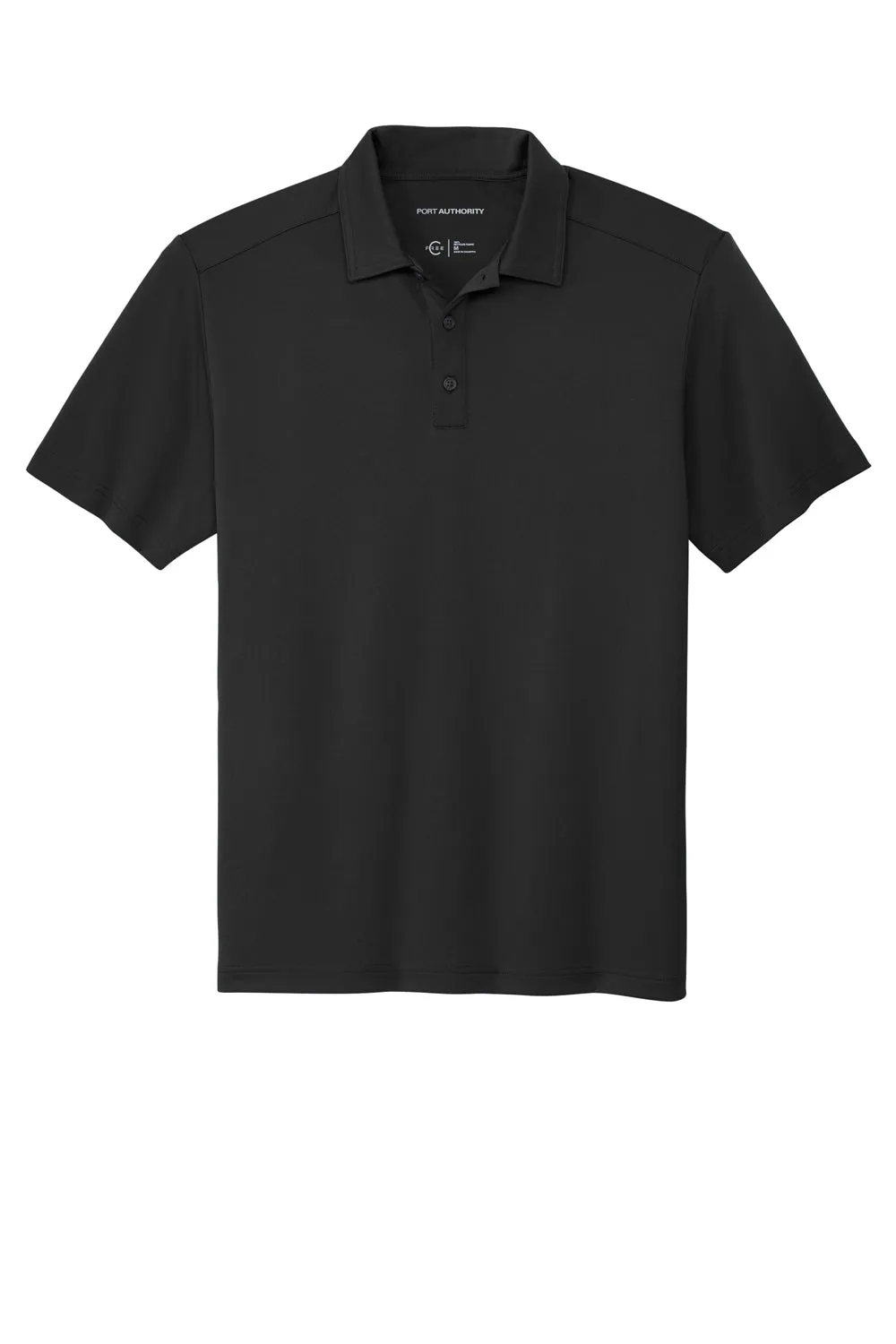 Port Authority Mens C-Free Performance Moisture Wicking Short Sleeve Polo Shirt - Deep Black