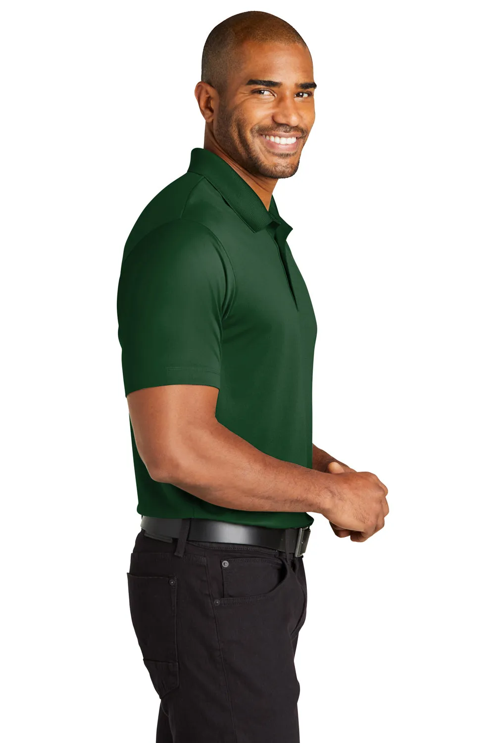 Port Authority Mens C-Free Performance Moisture Wicking Short Sleeve Polo Shirt - Forest Green