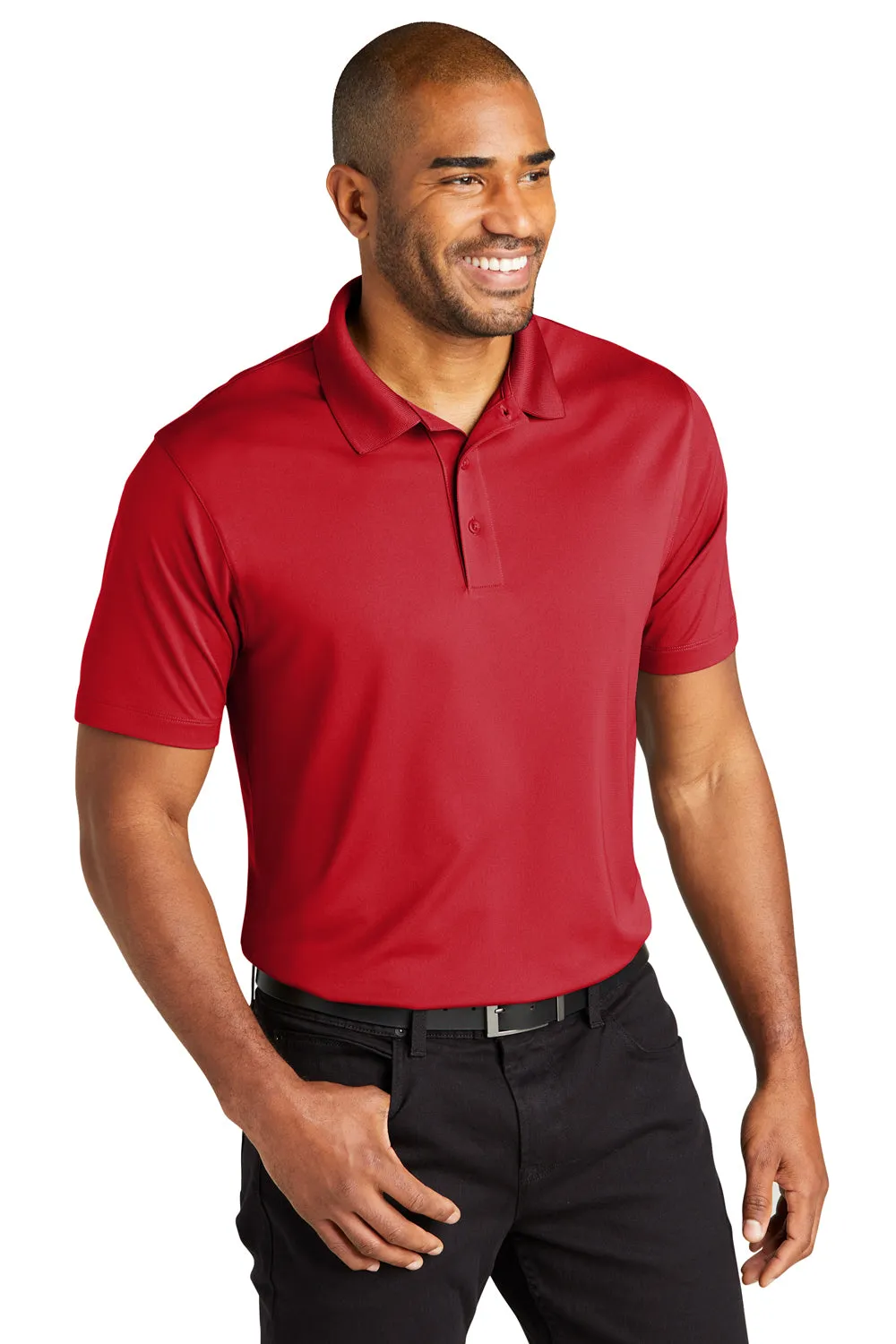 Port Authority Mens C-Free Performance Moisture Wicking Short Sleeve Polo Shirt - Rich Red