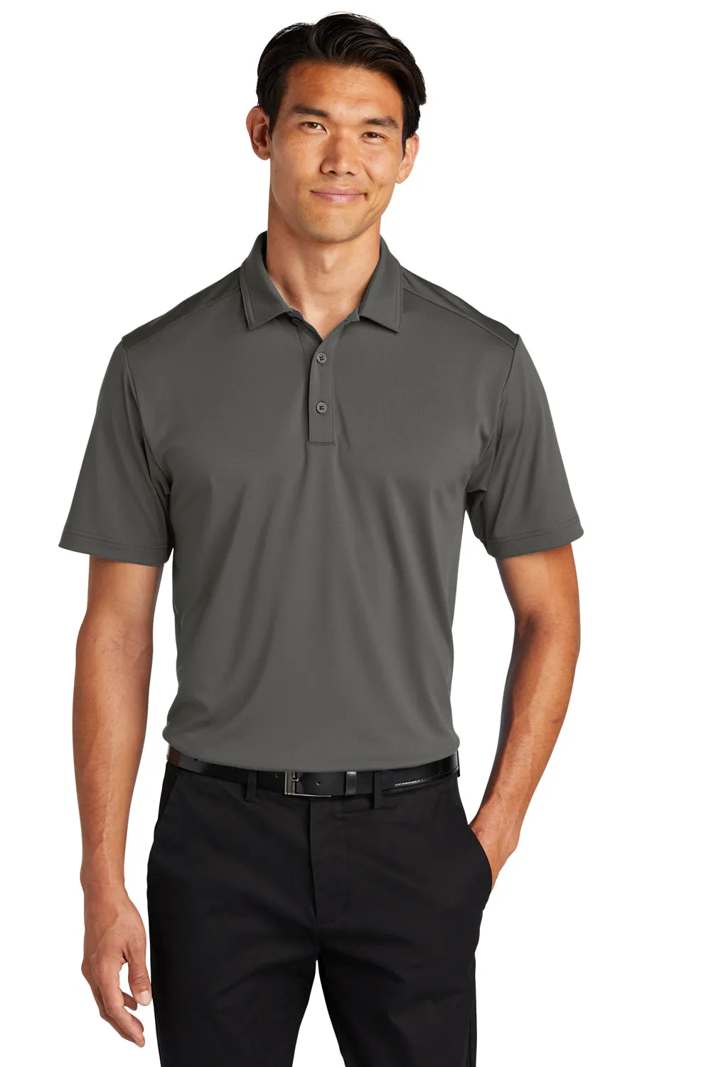 Port Authority Mens C-Free Performance Moisture Wicking Short Sleeve Polo Shirt - Steel Grey
