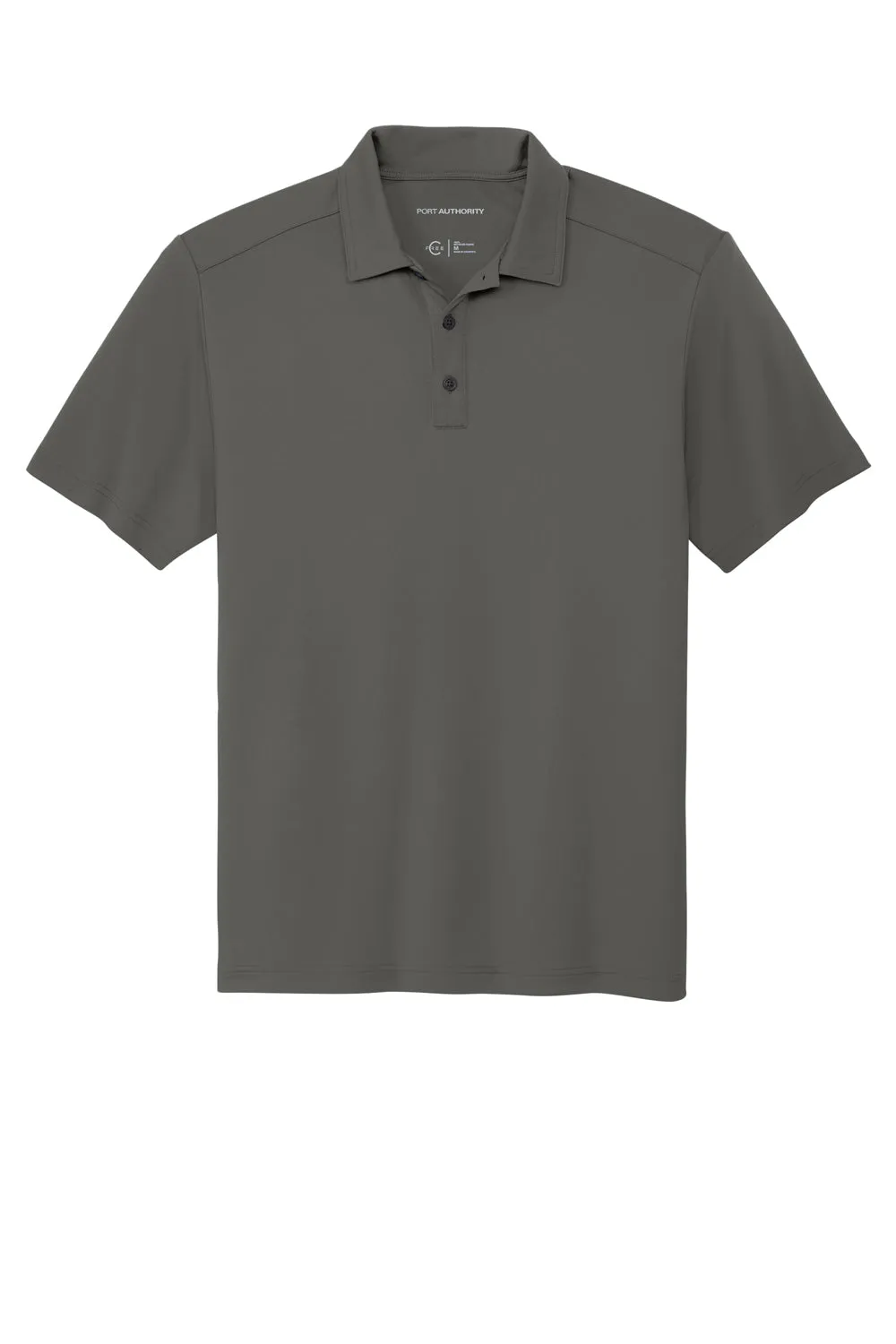 Port Authority Mens C-Free Performance Moisture Wicking Short Sleeve Polo Shirt - Steel Grey