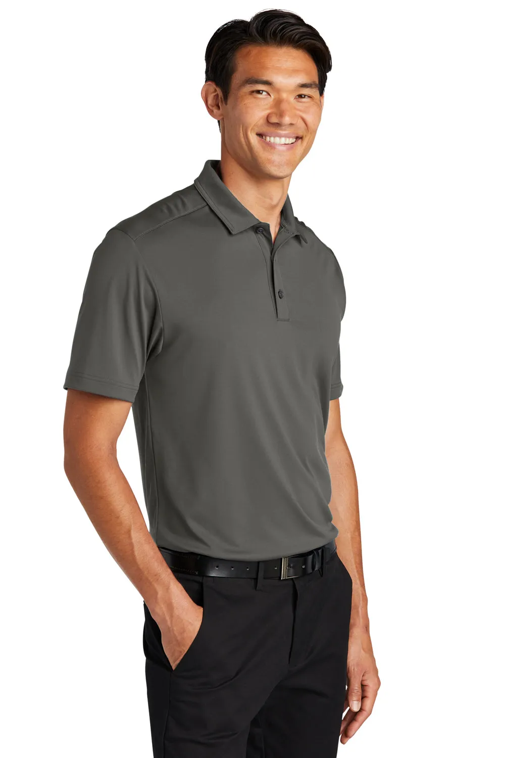 Port Authority Mens C-Free Performance Moisture Wicking Short Sleeve Polo Shirt - Steel Grey