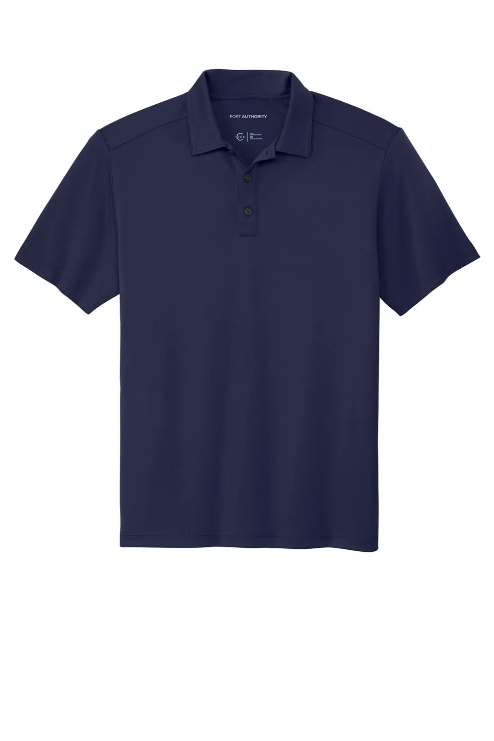 Port Authority Mens C-Free Performance Moisture Wicking Short Sleeve Polo Shirt - True Navy Blue
