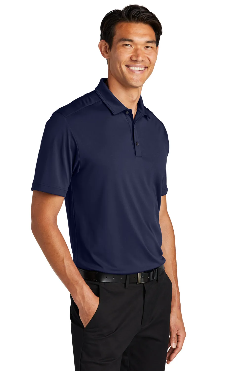 Port Authority Mens C-Free Performance Moisture Wicking Short Sleeve Polo Shirt - True Navy Blue