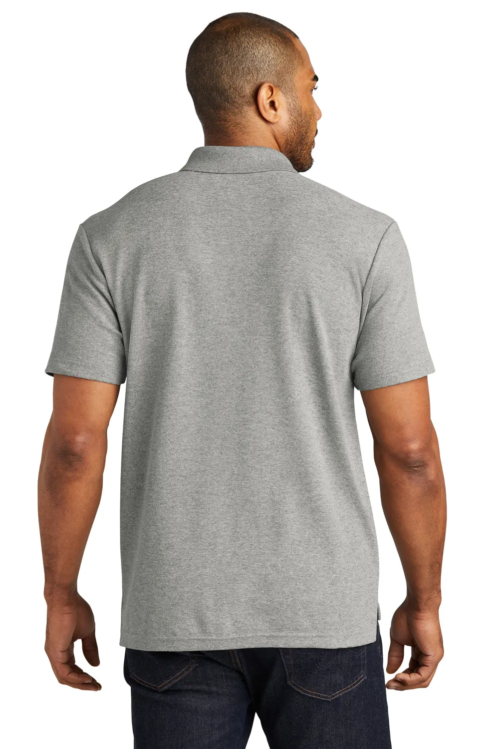 Port Authority Mens C-FREE Pique Short Sleeve Polo Shirt - Heather Deep Smoke Grey