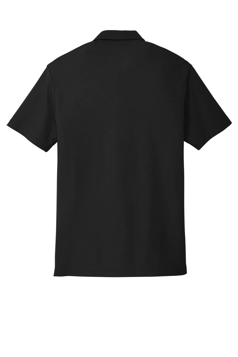 Port Authority Mens C-FREE Pique Short Sleeve Polo Shirt w/ Pocket - Black