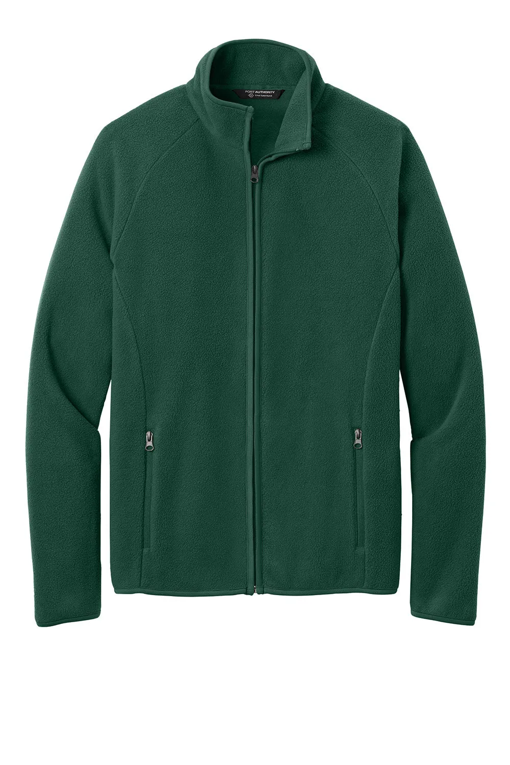 Port Authority Mens C-FREE Raglan Pill Resistant Fleece Full Zip Jacket - Dark Green