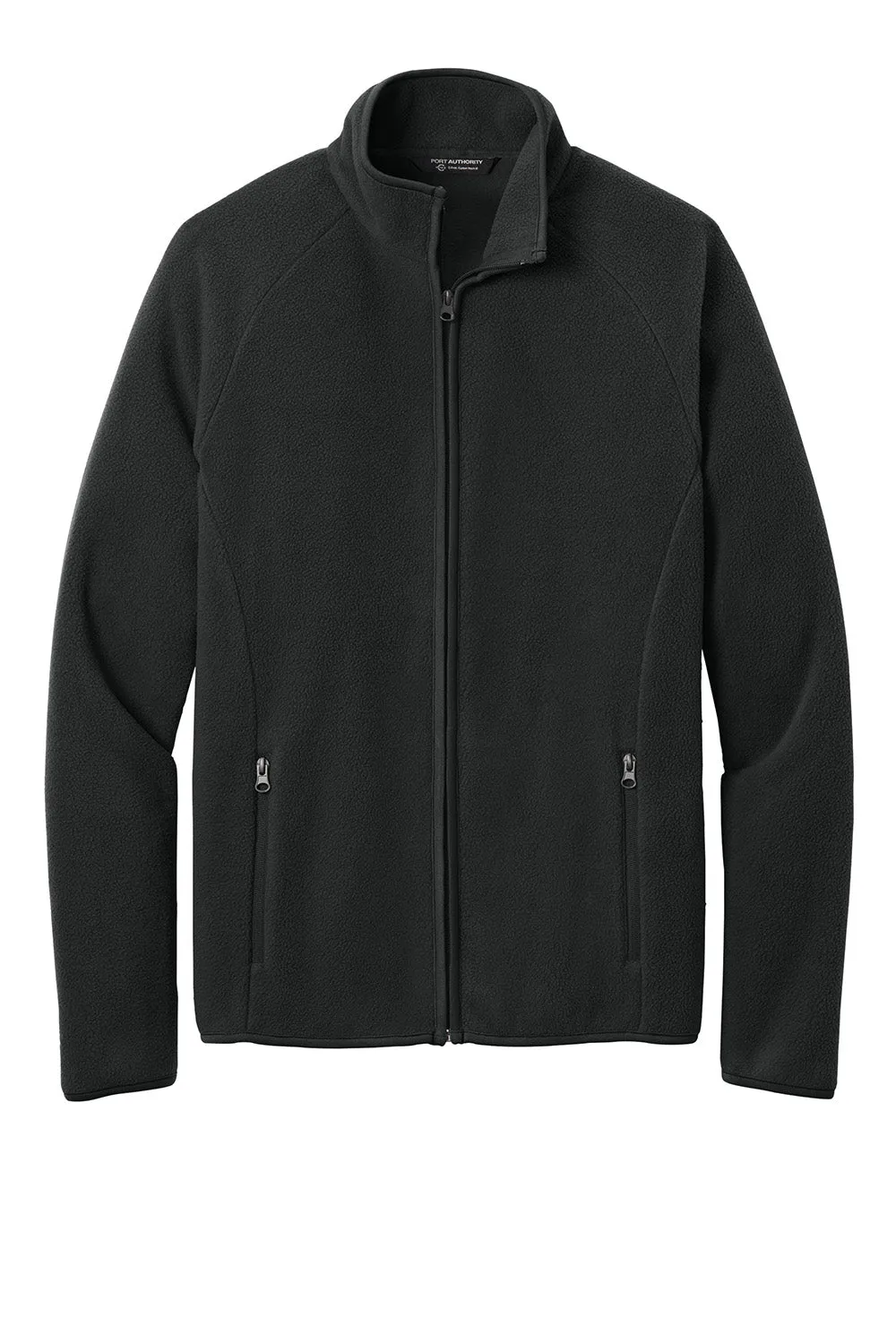 Port Authority Mens C-FREE Raglan Pill Resistant Fleece Full Zip Jacket - Deep Black