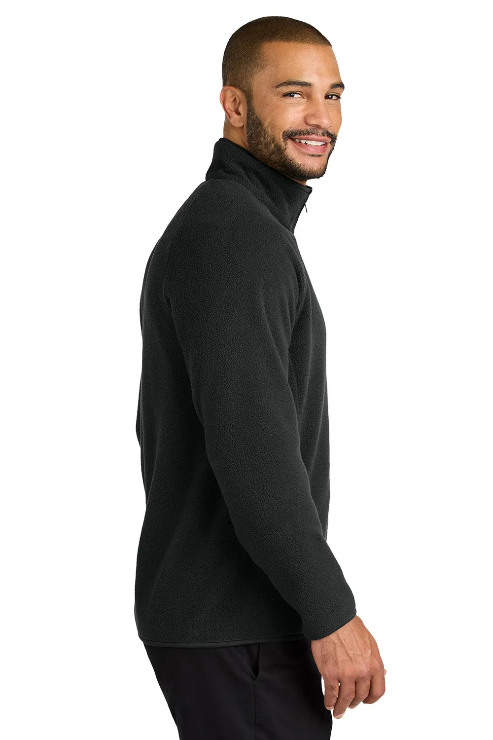 Port Authority Mens C-FREE Raglan Pill Resistant Fleece Full Zip Jacket - Deep Black