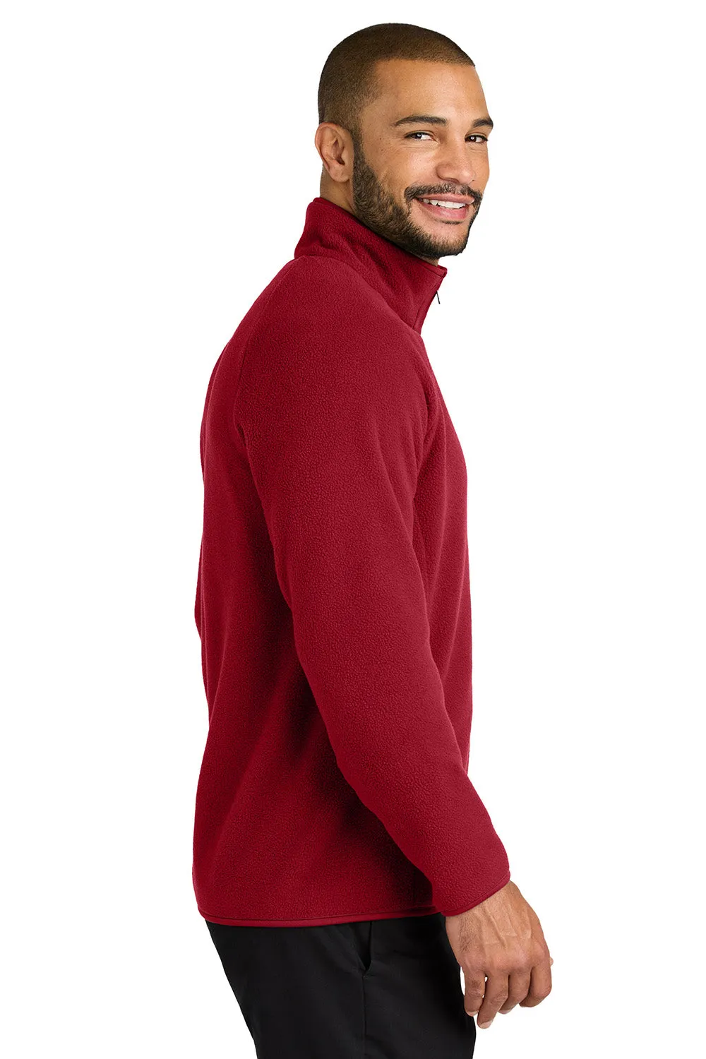 Port Authority Mens C-FREE Raglan Pill Resistant Fleece Full Zip Jacket - Rich Red