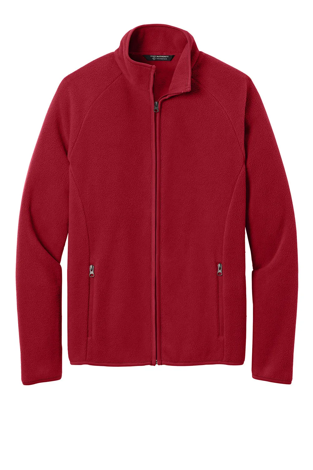 Port Authority Mens C-FREE Raglan Pill Resistant Fleece Full Zip Jacket - Rich Red
