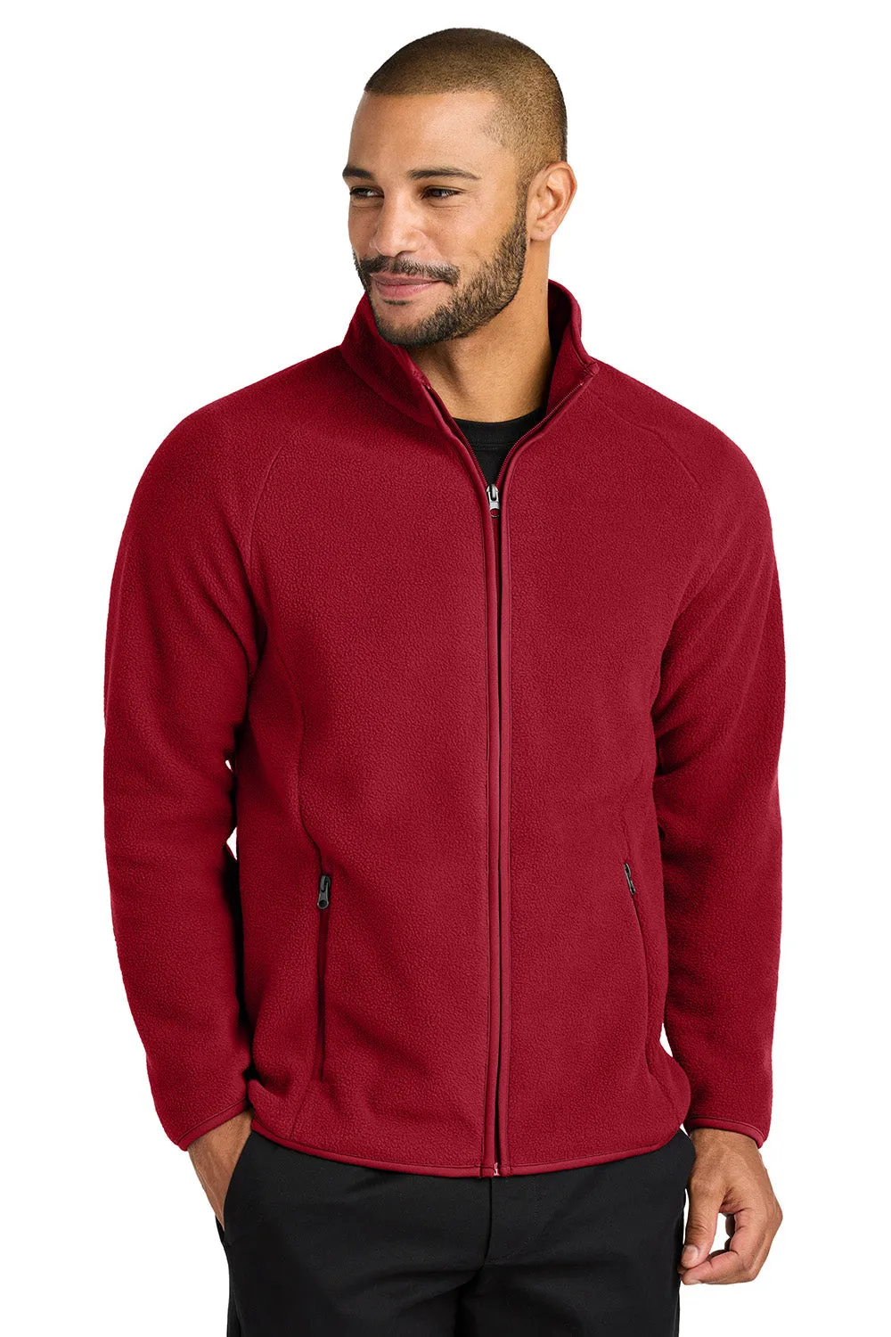 Port Authority Mens C-FREE Raglan Pill Resistant Fleece Full Zip Jacket - Rich Red