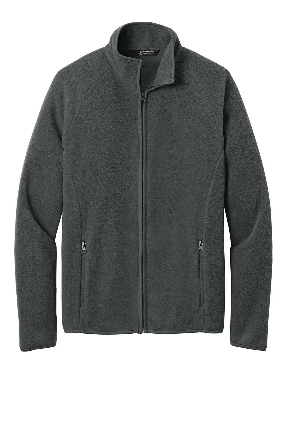 Port Authority Mens C-FREE Raglan Pill Resistant Fleece Full Zip Jacket - Steel Grey