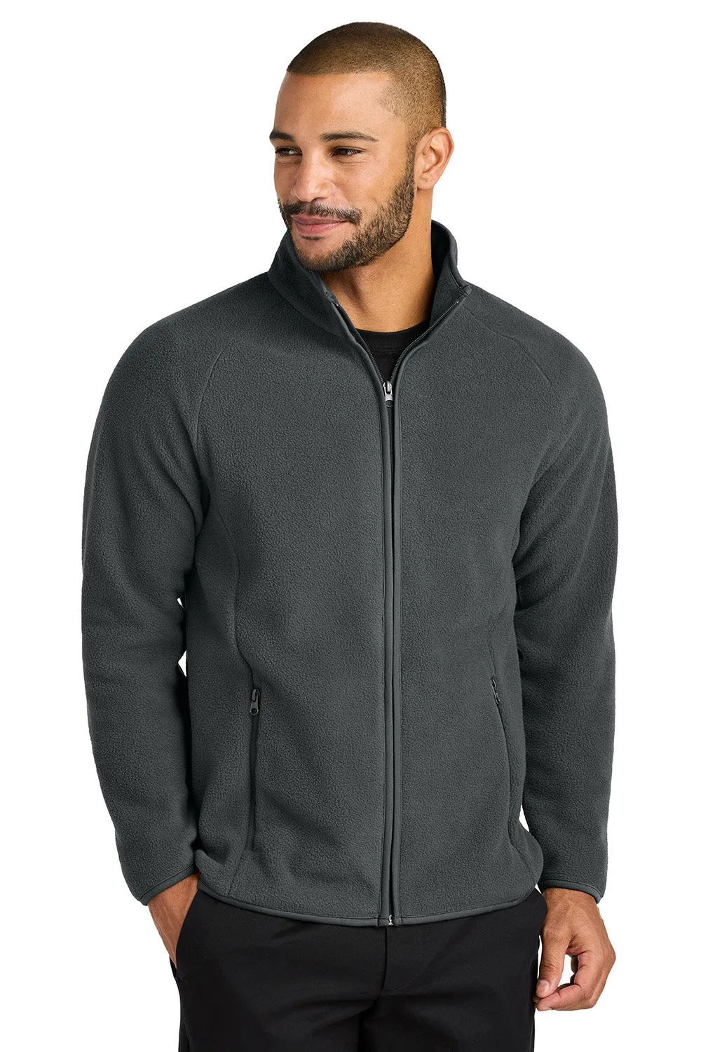 Port Authority Mens C-FREE Raglan Pill Resistant Fleece Full Zip Jacket - Steel Grey