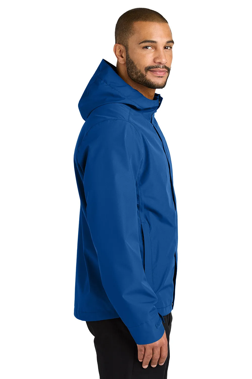 Port Authority Mens C-FREE Water Resistant Full Zip Hooded Rain Jacket - True Royal Blue