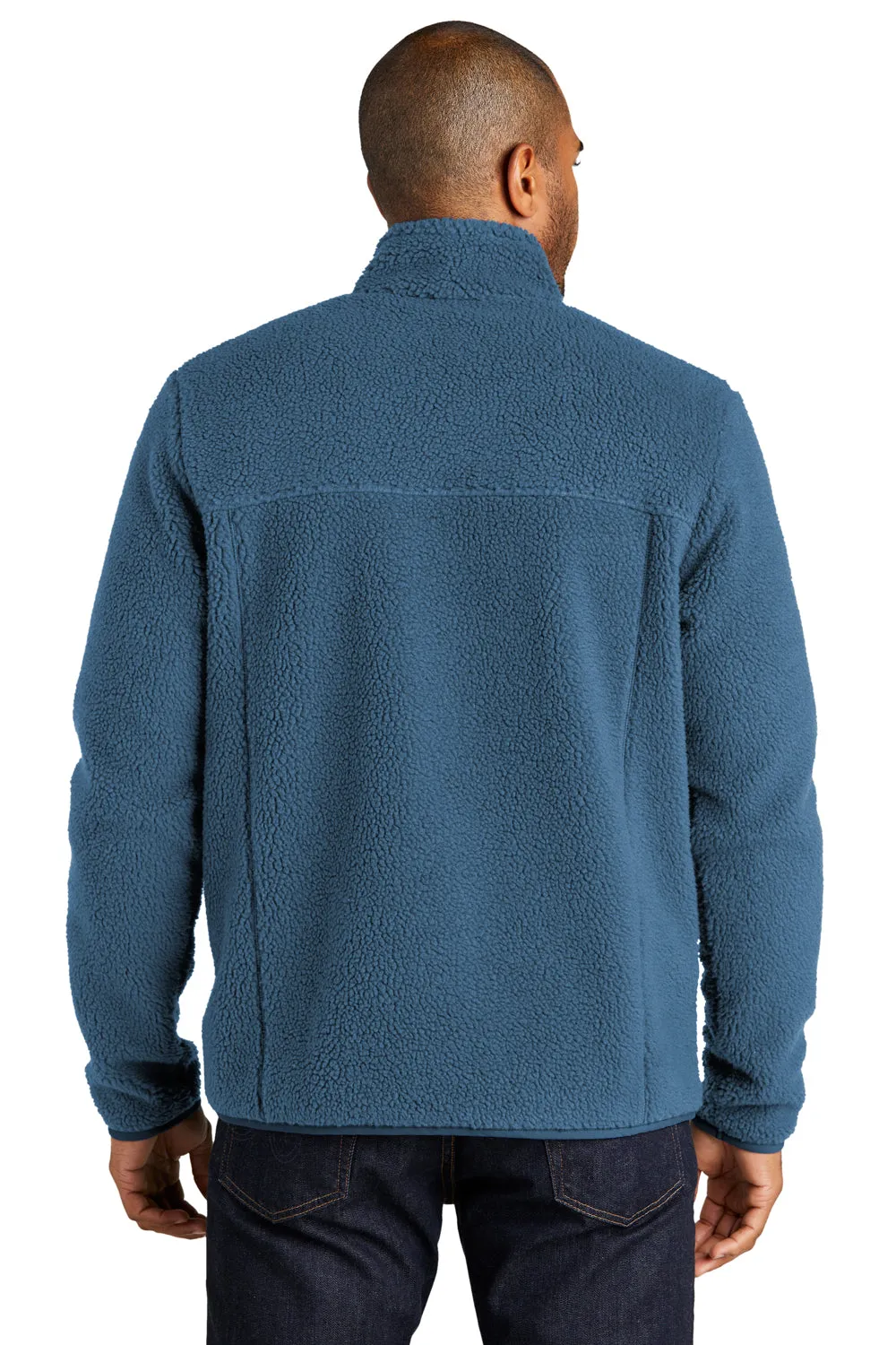 Port Authority Mens Camp Fleece 1/4 Snap Sweatshirt w/ Pockets - Regatta Blue