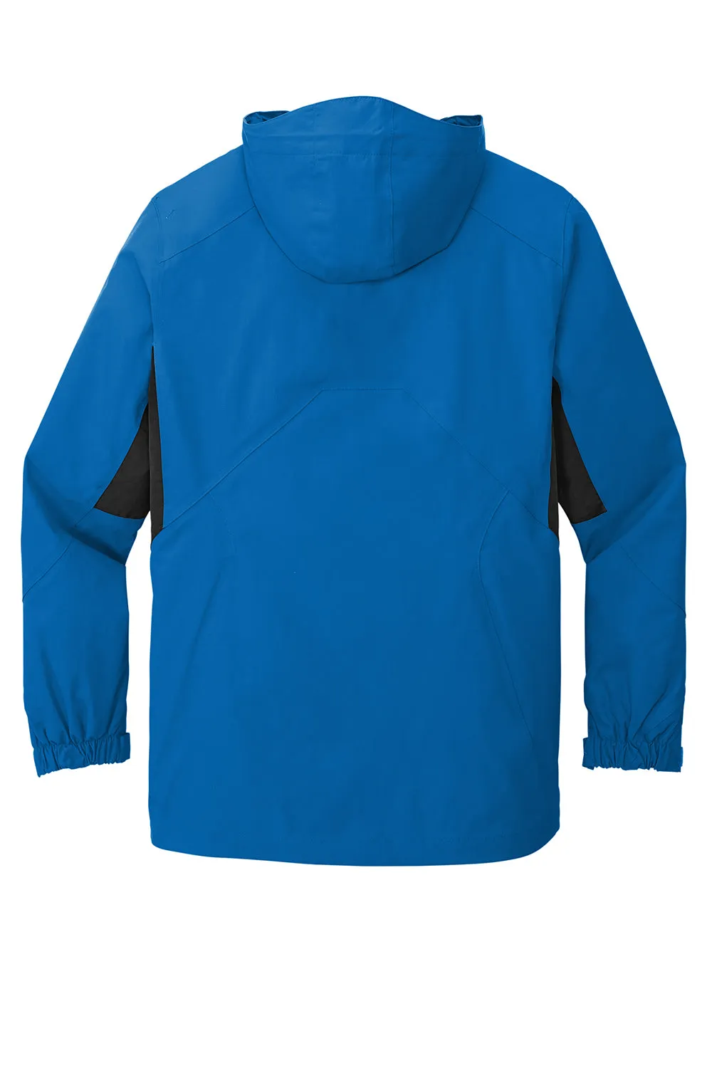 Port Authority Mens Cascade Waterproof Full Zip Hooded Jacket - Imperial Blue/Black - Closeout