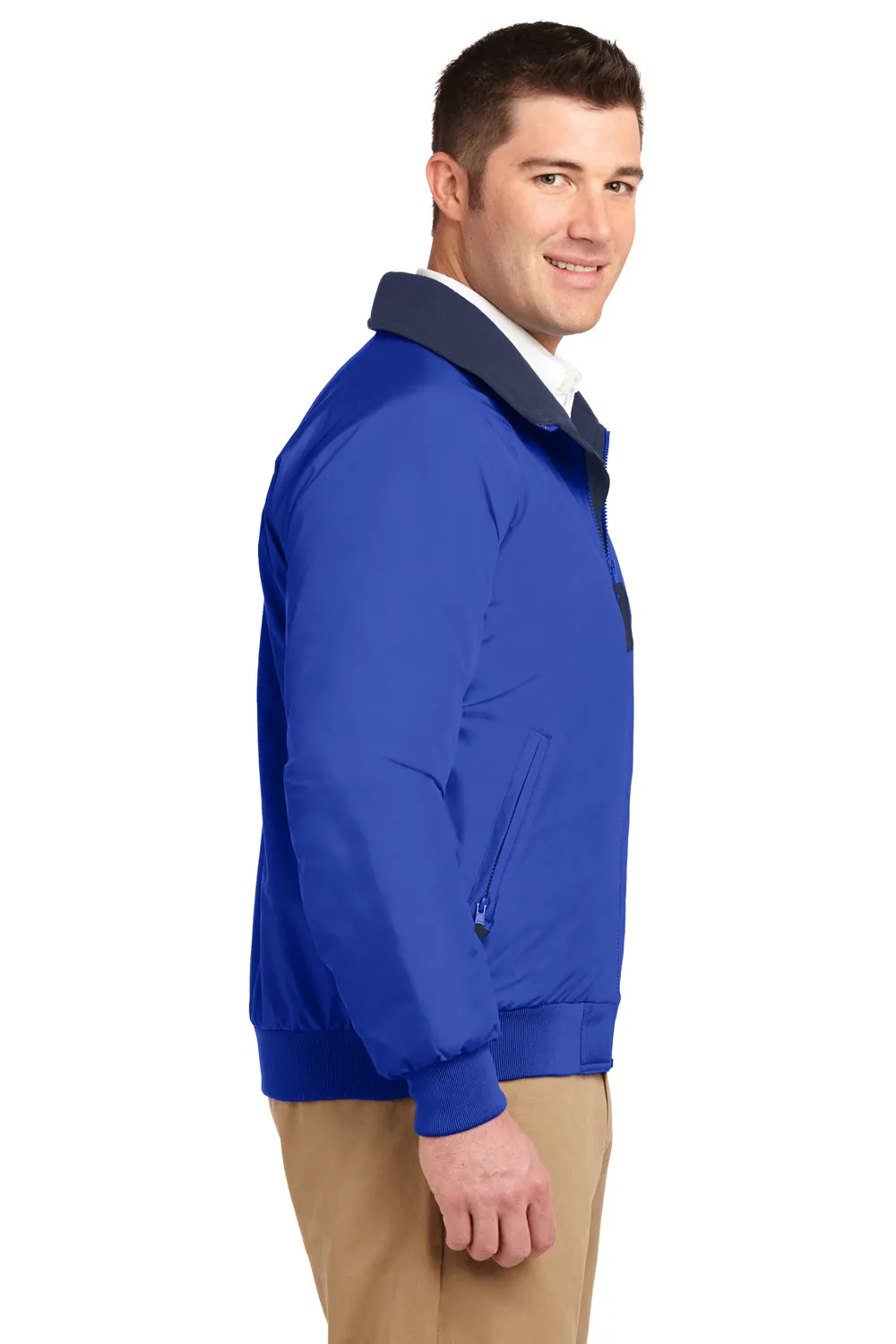 Port Authority Mens Challenger Wind & Water Resistant Full Zip Jacket - True Royal Blue/True Navy Blue