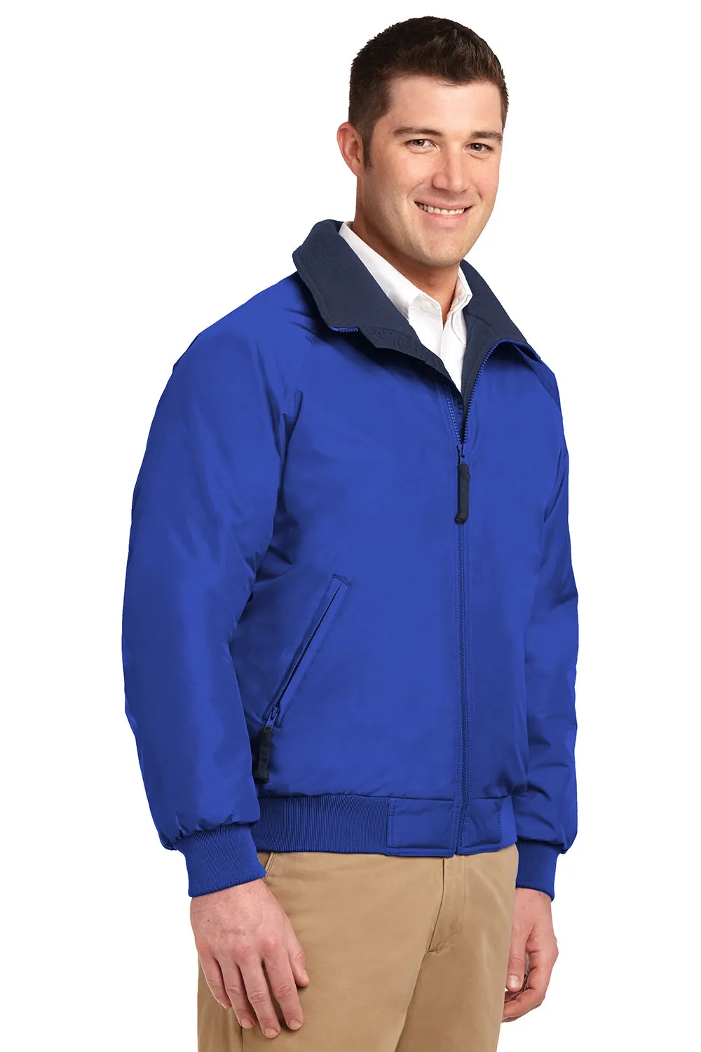 Port Authority Mens Challenger Wind & Water Resistant Full Zip Jacket - True Royal Blue/True Navy Blue