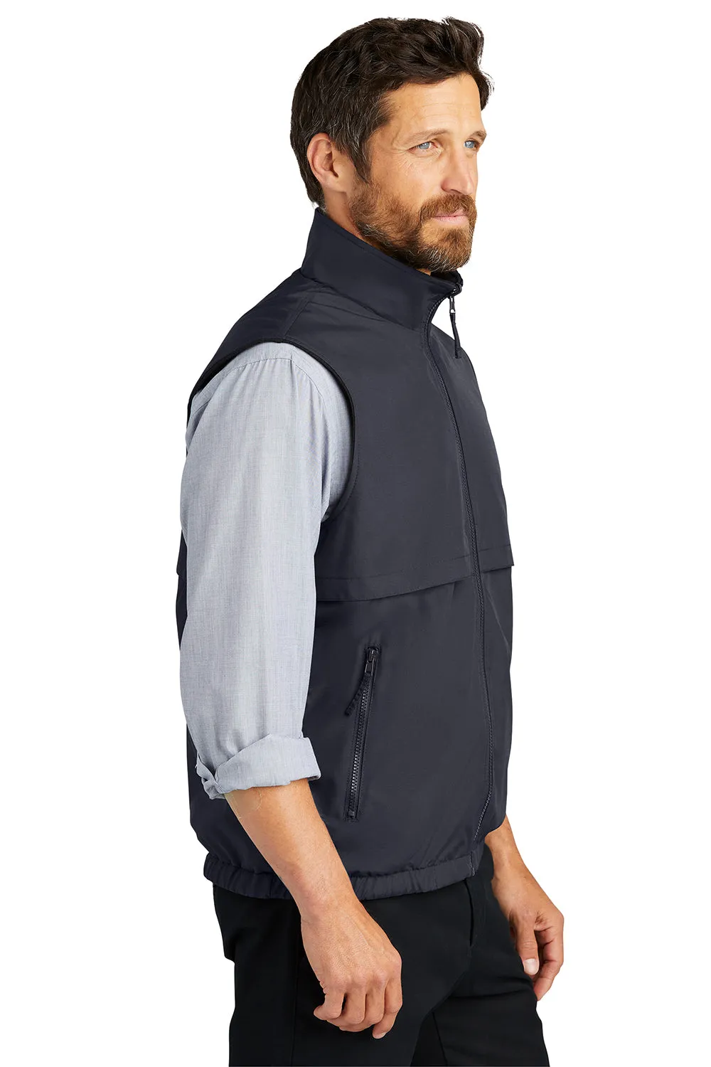Port Authority Mens Charger Reversible Wind & Water Resistant Full Zip Vest - Battleship Grey