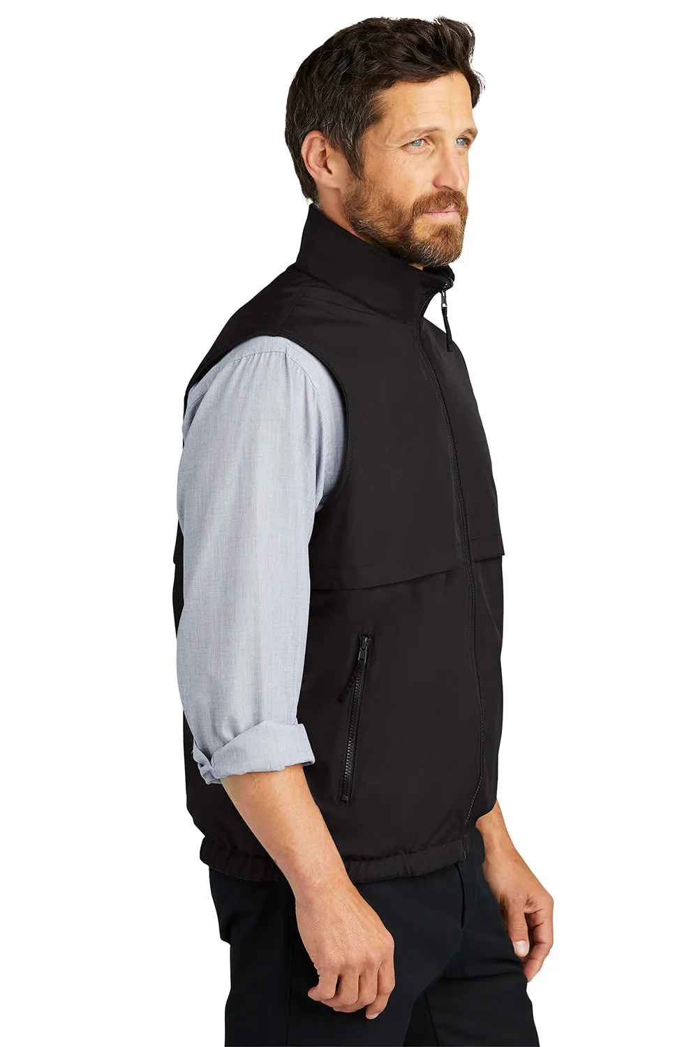 Port Authority Mens Charger Reversible Wind & Water Resistant Full Zip Vest - True Black