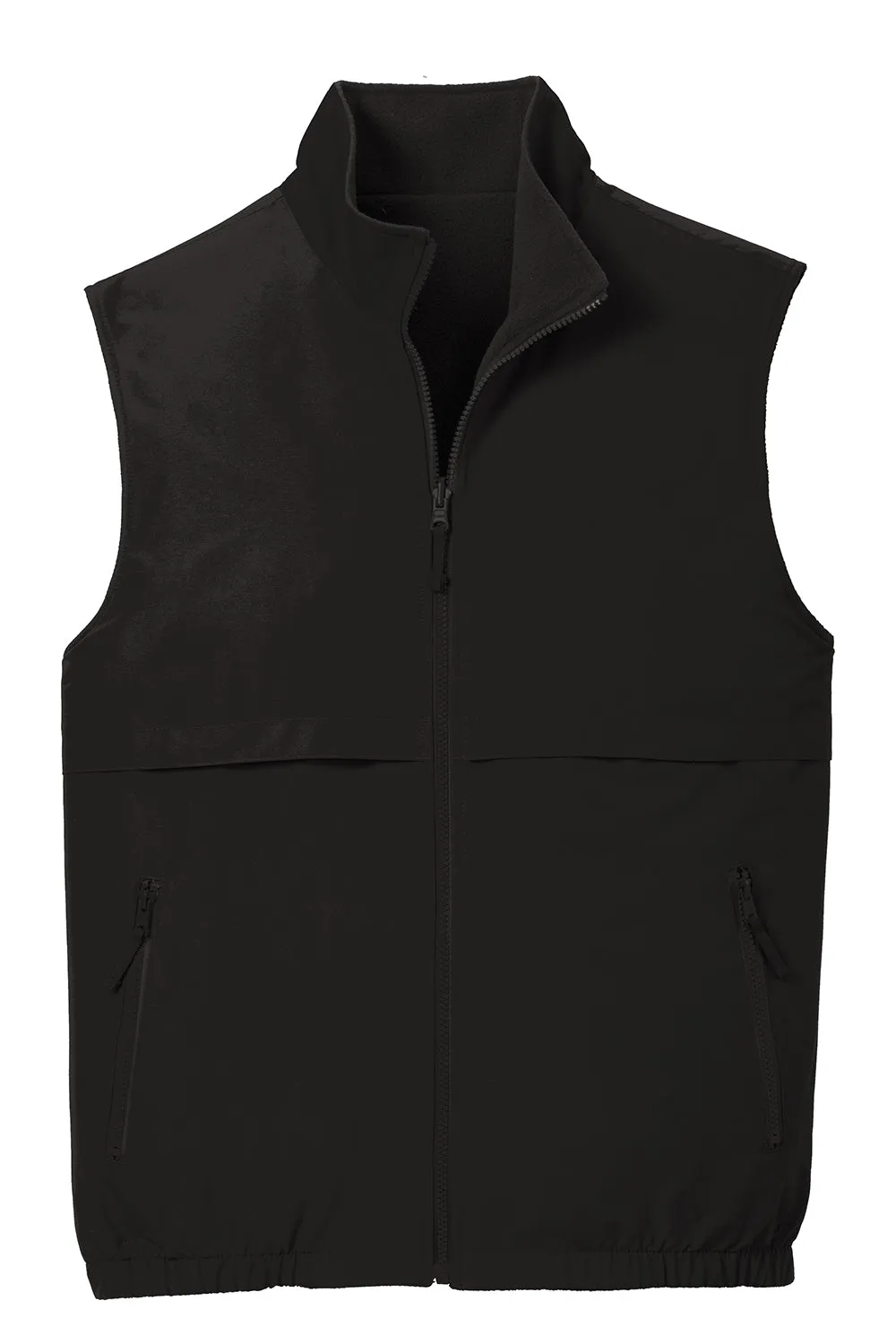 Port Authority Mens Charger Reversible Wind & Water Resistant Full Zip Vest - True Black