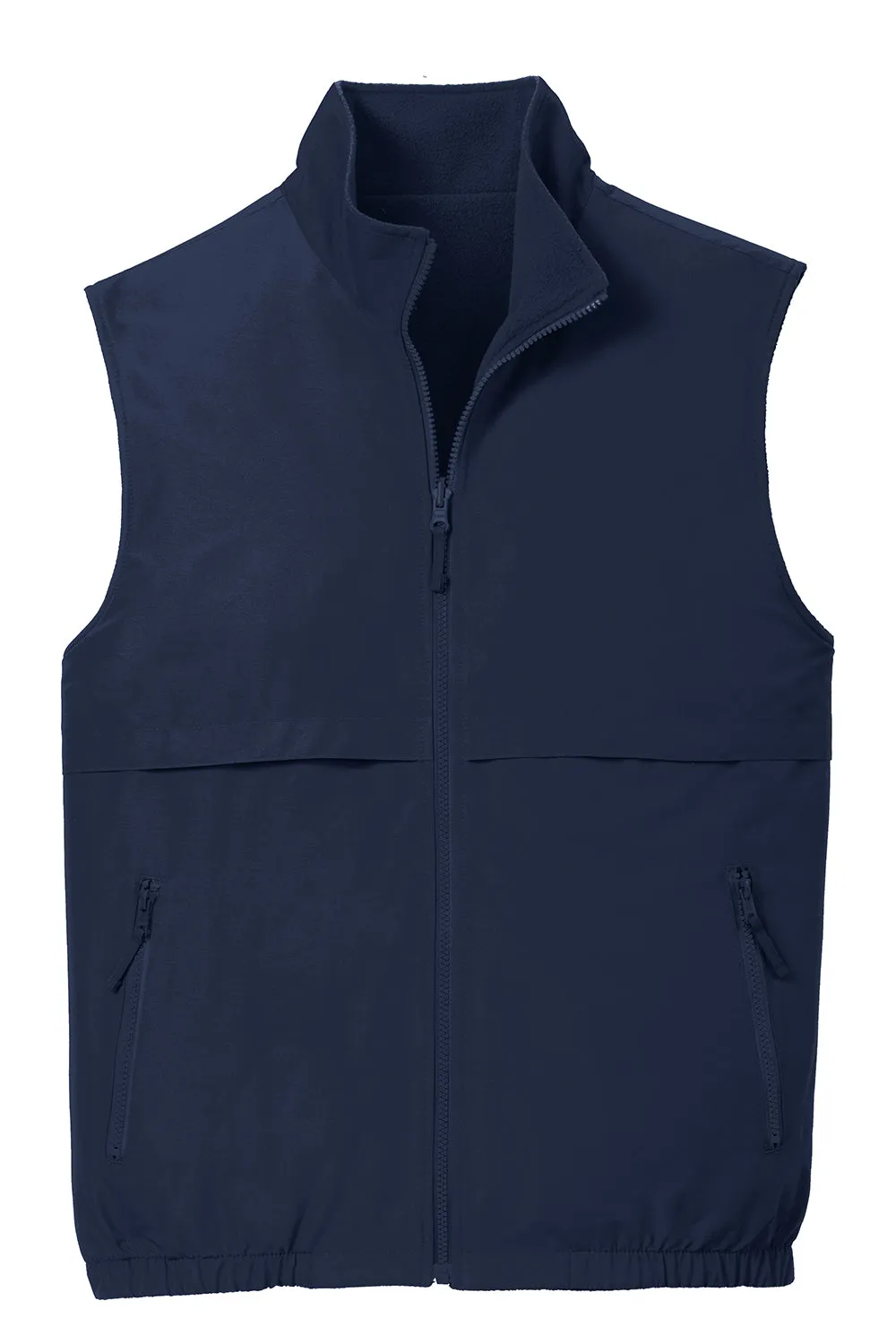 Port Authority Mens Charger Reversible Wind & Water Resistant Full Zip Vest - True Navy Blue