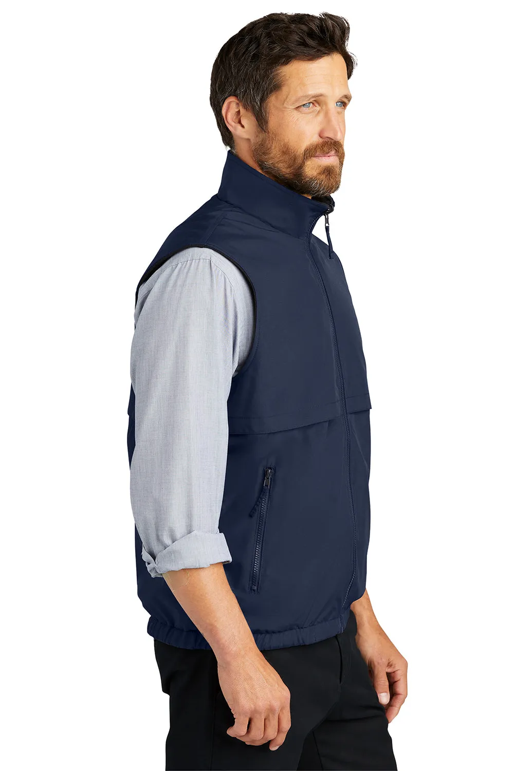 Port Authority Mens Charger Reversible Wind & Water Resistant Full Zip Vest - True Navy Blue