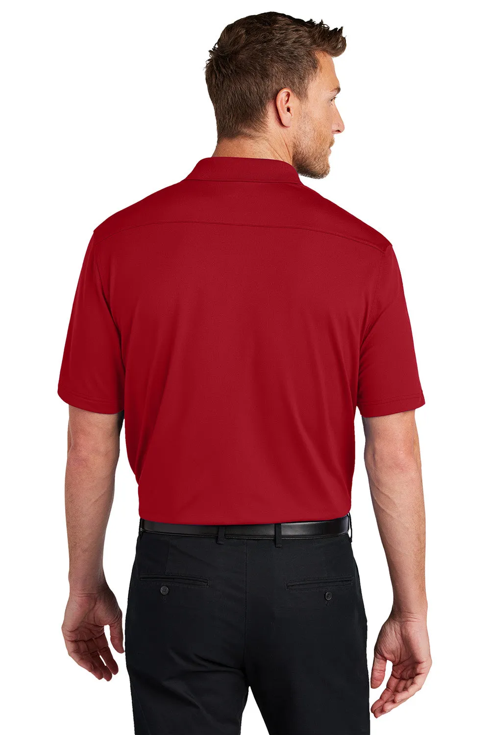 Port Authority Mens City Easy Care Moisture Wicking Short Sleeve Polo Shirt - Engine Red