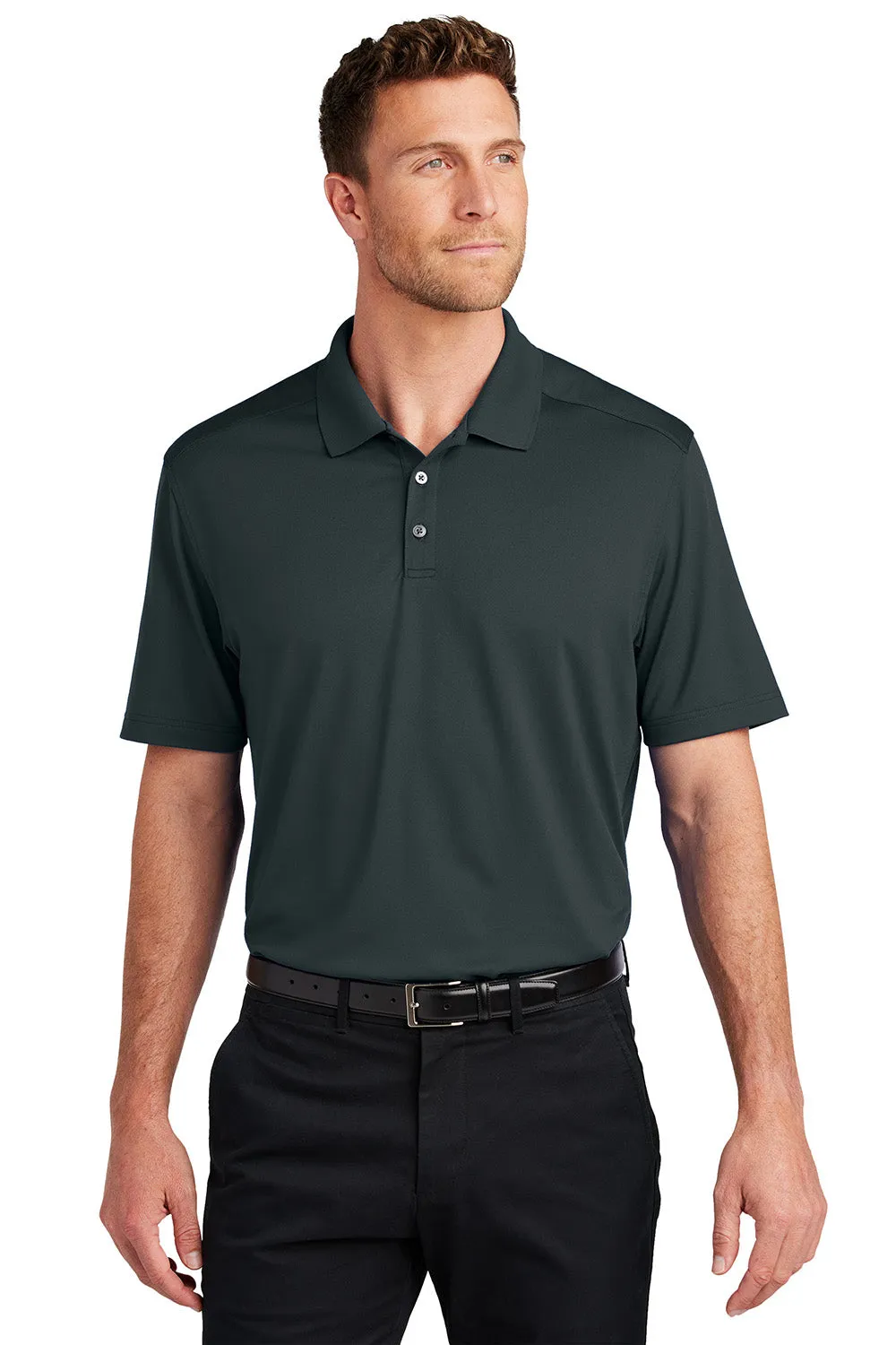 Port Authority Mens City Easy Care Moisture Wicking Short Sleeve Polo Shirt - Graphite Grey