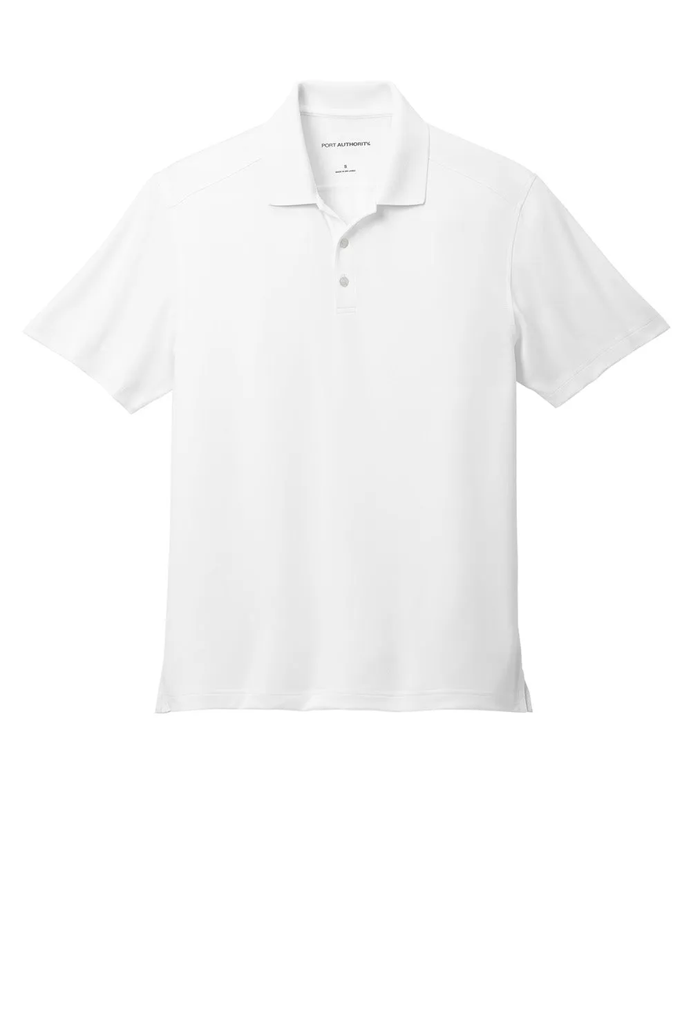 Port Authority Mens City Easy Care Moisture Wicking Short Sleeve Polo Shirt - White