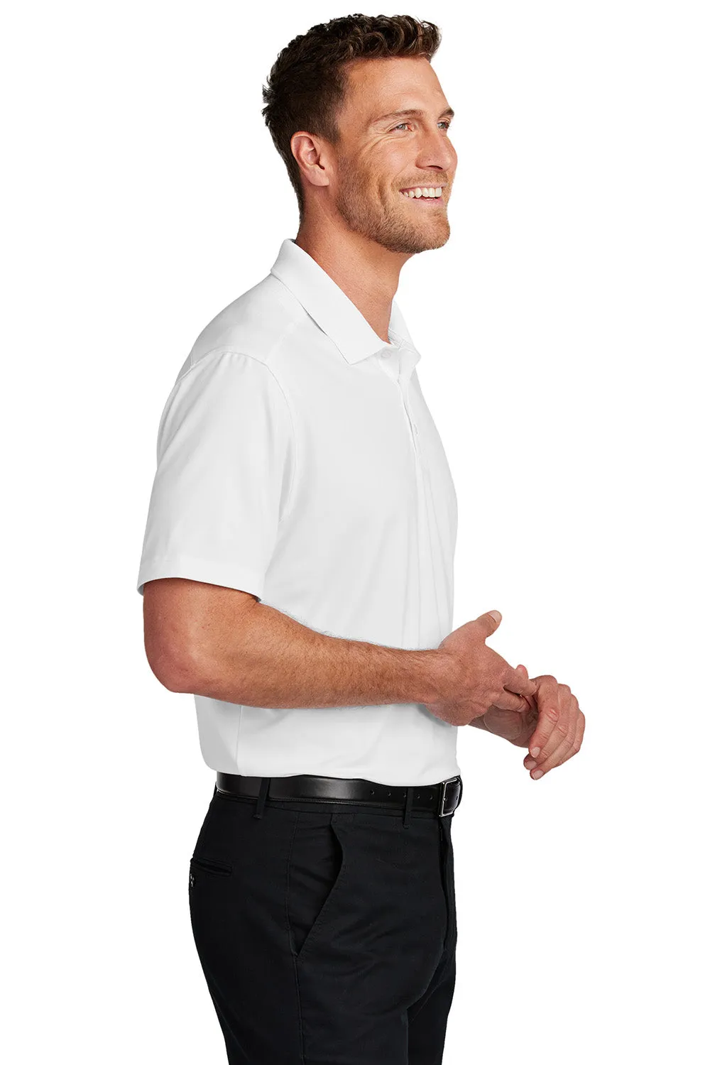 Port Authority Mens City Easy Care Moisture Wicking Short Sleeve Polo Shirt - White