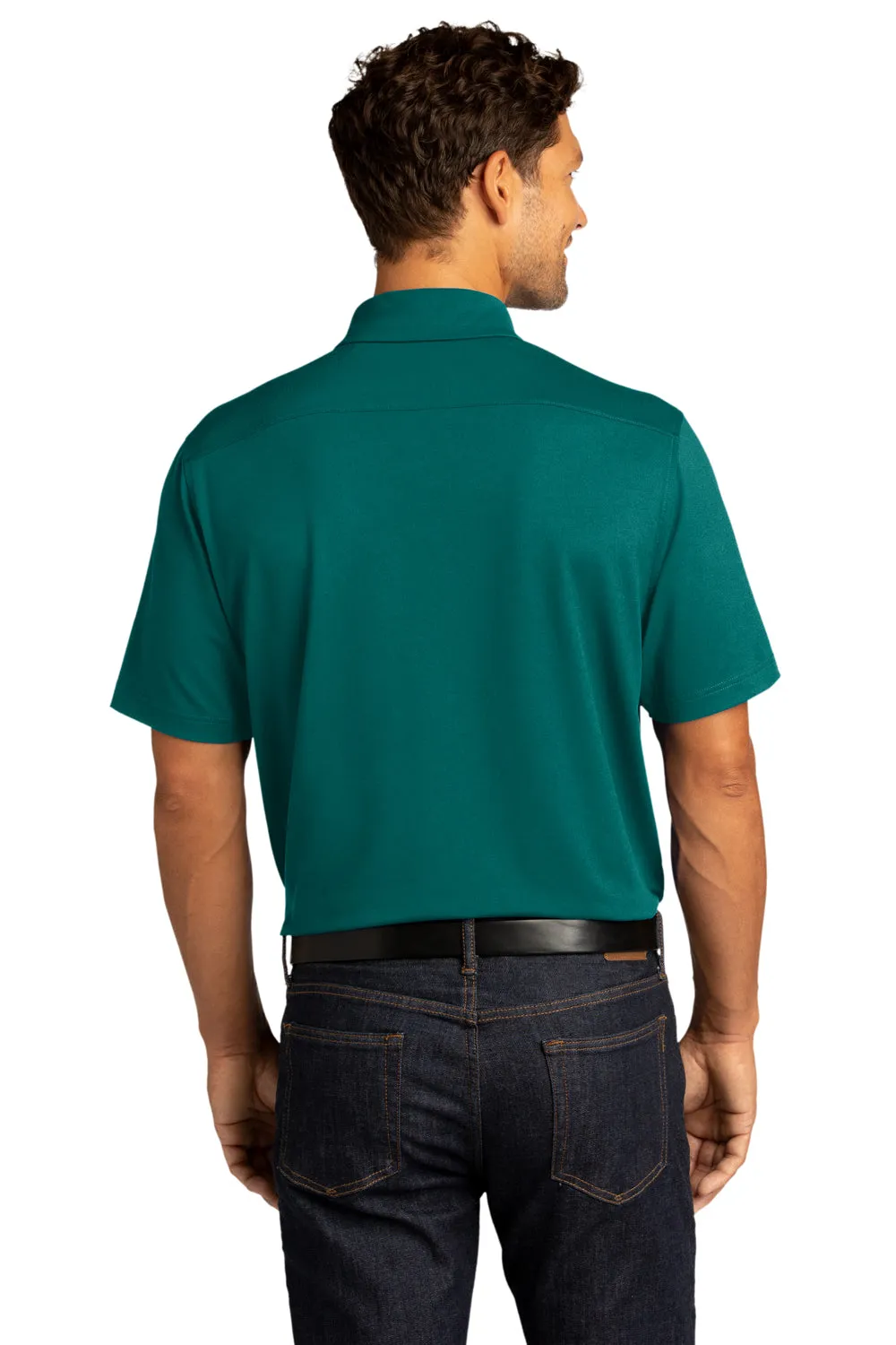 Port Authority Mens City Moisture Wicking Short Sleeve Polo Shirt - Dark Teal Green