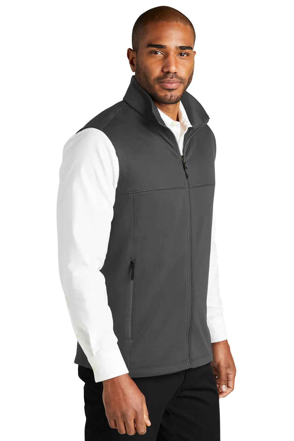 Port Authority Mens Collective Smooth Fleece Full Zip Vest - Graphite Grey