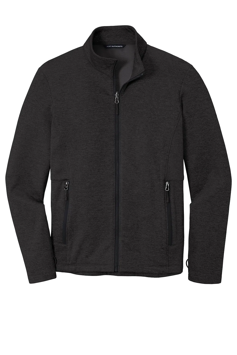 Port Authority Mens Collective Striated Fleece Full Zip Jacket - Heather Deep Black