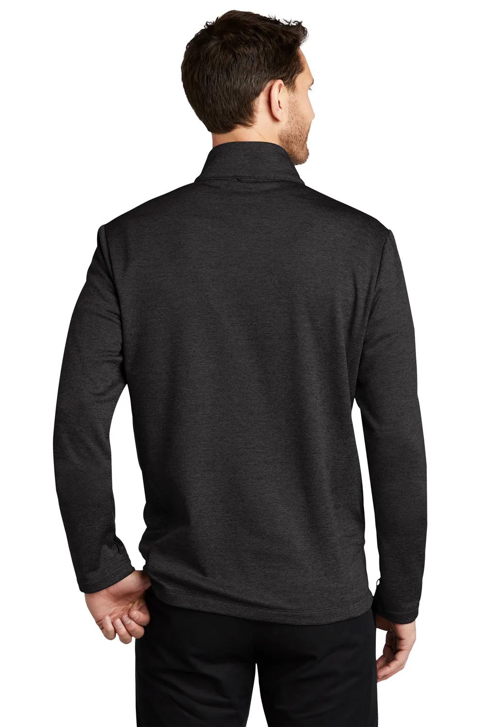 Port Authority Mens Collective Striated Fleece Full Zip Jacket - Heather Deep Black