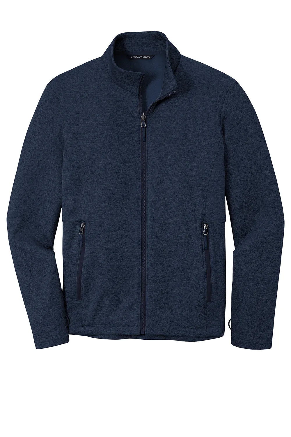 Port Authority Mens Collective Striated Fleece Full Zip Jacket - Heather River Navy Blue