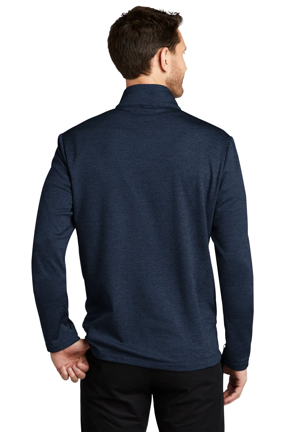 Port Authority Mens Collective Striated Fleece Full Zip Jacket - Heather River Navy Blue