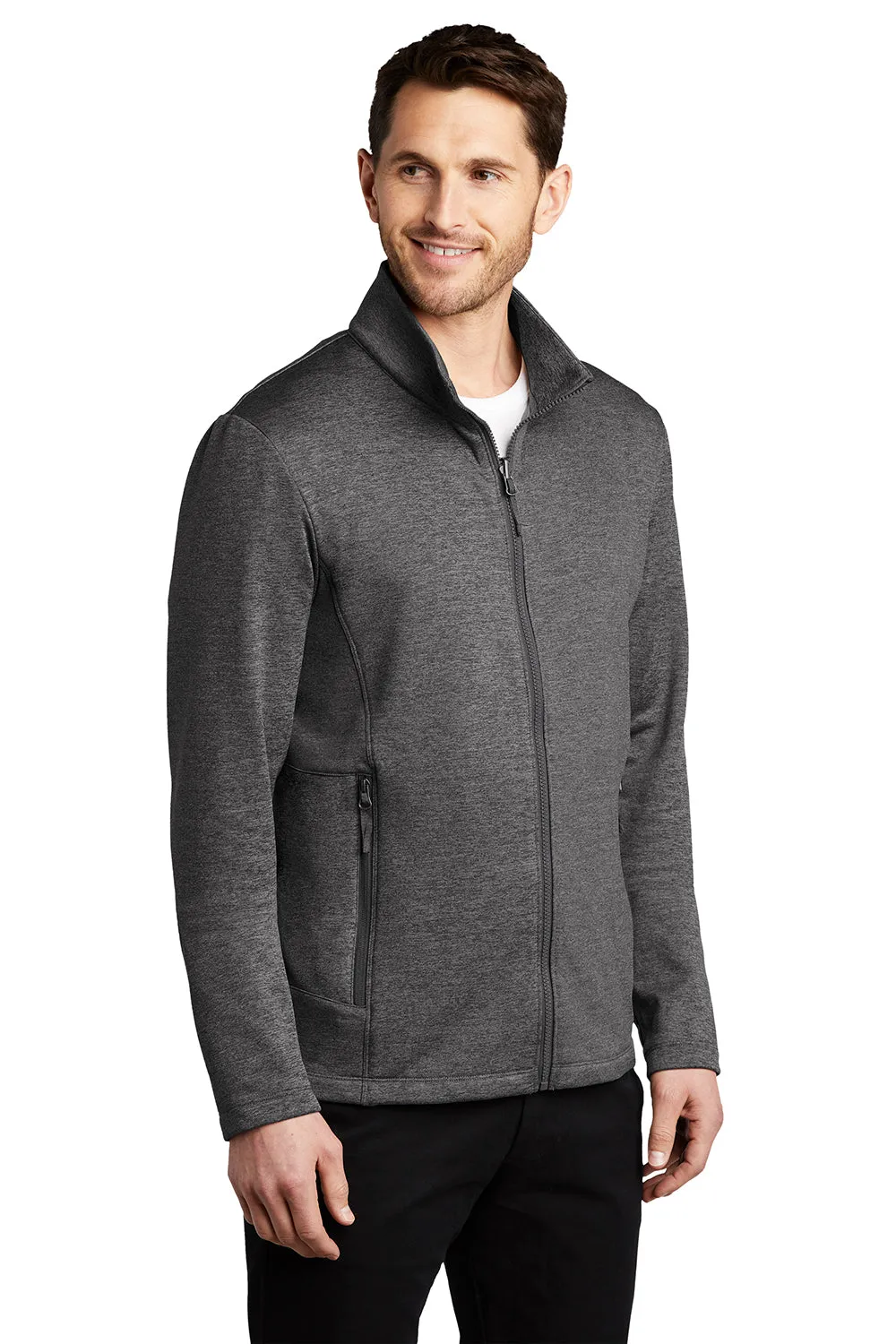 Port Authority Mens Collective Striated Fleece Full Zip Jacket - Heather Sterling Grey