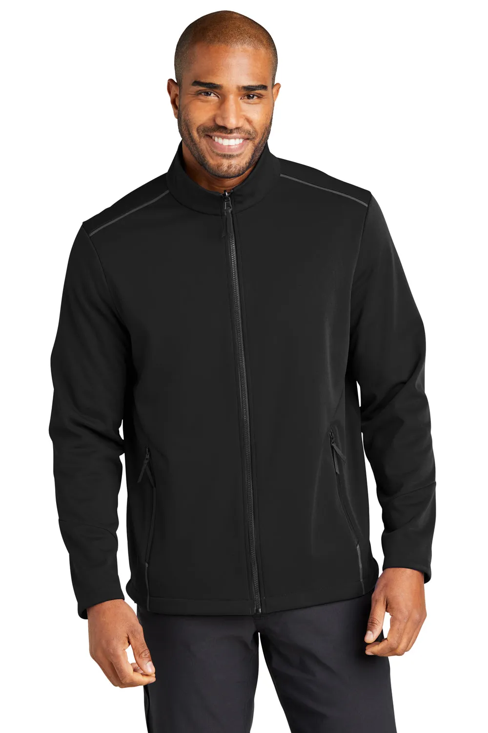 Port Authority Mens Collective Tech Waterproof Full Zip Soft Shell Jacket - Deep Black