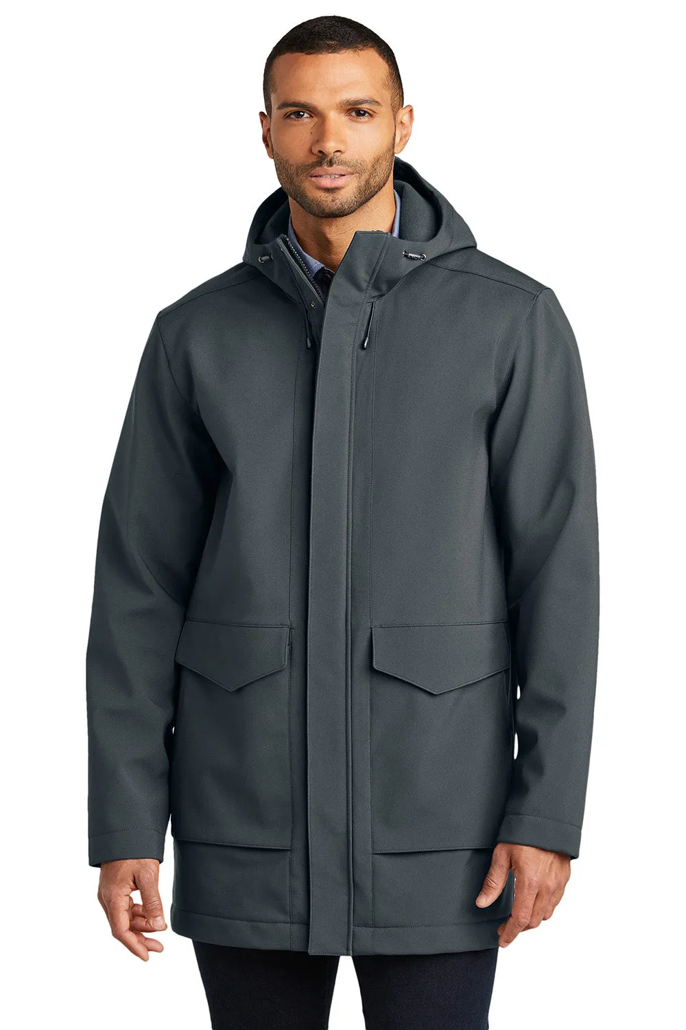 Port Authority Mens Collective Water Resistant Full Zip Hooded Parka - Graphite Grey