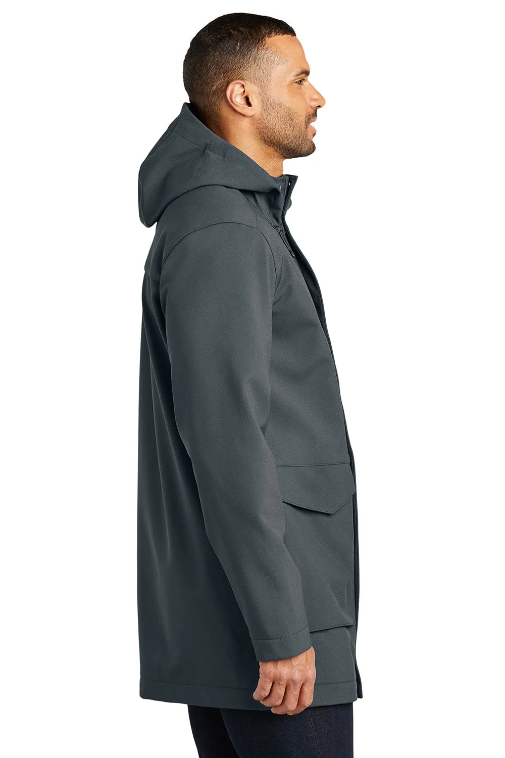 Port Authority Mens Collective Water Resistant Full Zip Hooded Parka - Graphite Grey