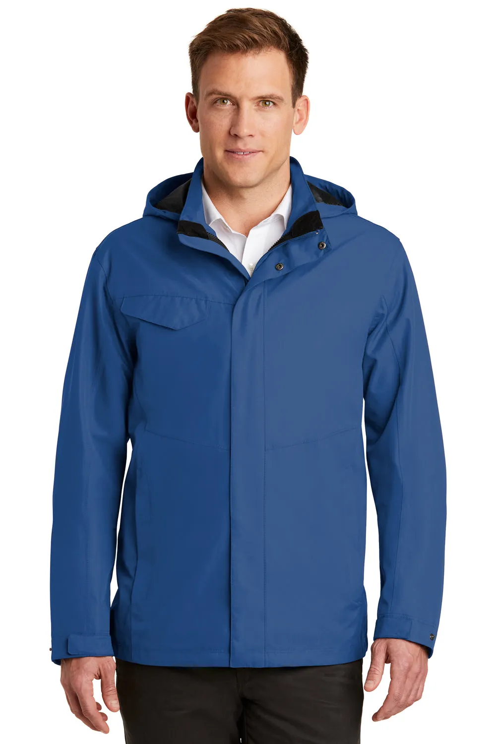 Port Authority Mens Collective Waterproof Full Zip Hooded Jacket - Night Sky Blue - Closeout