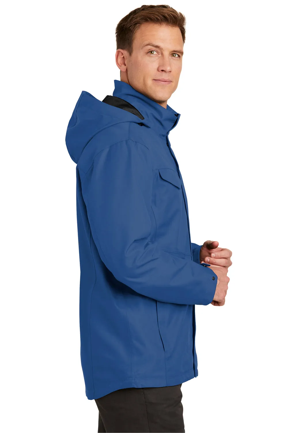 Port Authority Mens Collective Waterproof Full Zip Hooded Jacket - Night Sky Blue - Closeout