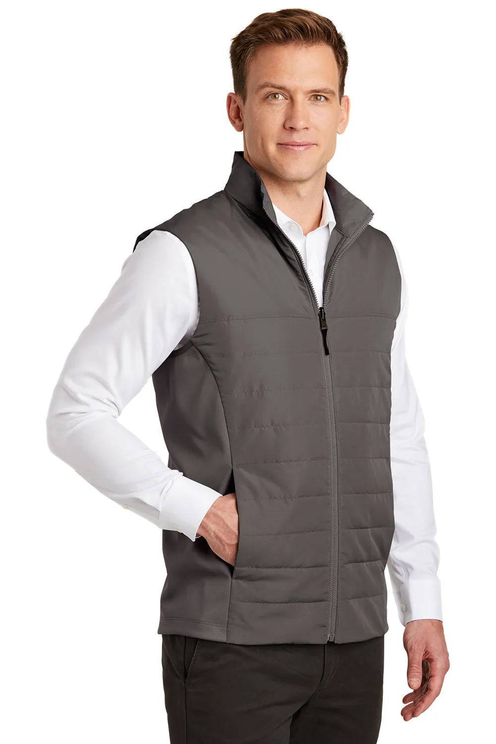 Port Authority Mens Collective Wind & Water Resistant Full Zip Vest - Graphite Grey