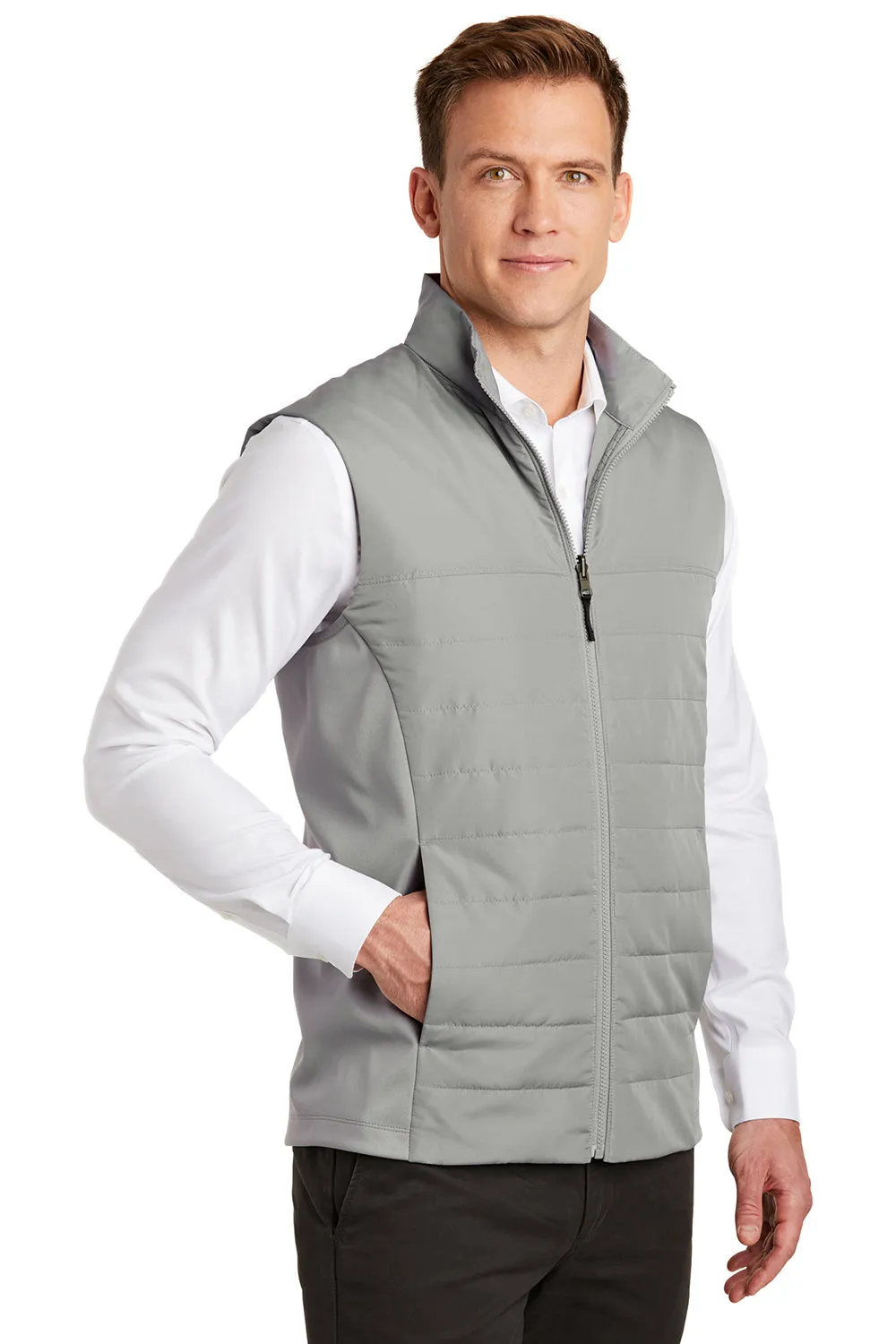 Port Authority Mens Collective Wind & Water Resistant Full Zip Vest - Gusty Grey