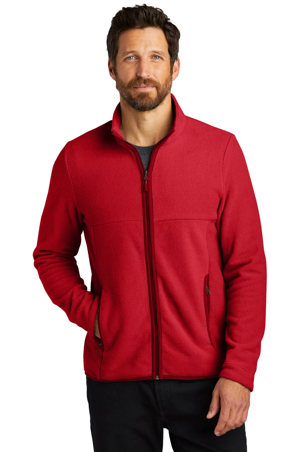 Port Authority Mens Connection Pill Resistant Fleece Full Zip Jacket - Rich Red