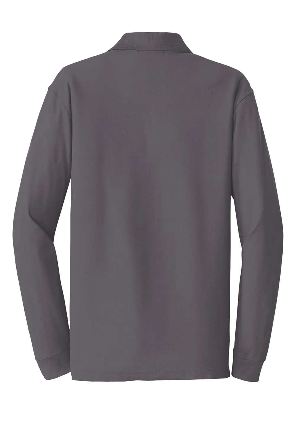 Port Authority Mens Core Classic Long Sleeve Polo Shirt - Graphite Grey