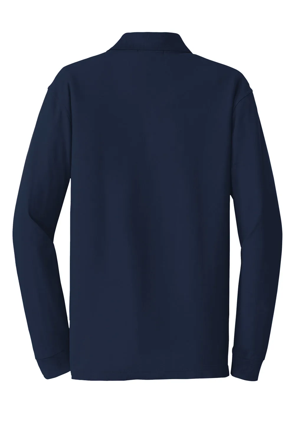 Port Authority Mens Core Classic Long Sleeve Polo Shirt - River Navy Blue